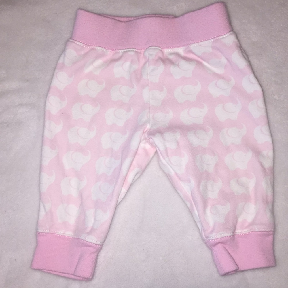 White elephant print baby joggers